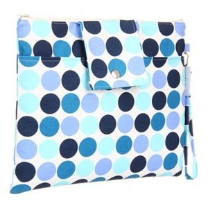 Universal Blue Dot Print Padded Clutch Bag